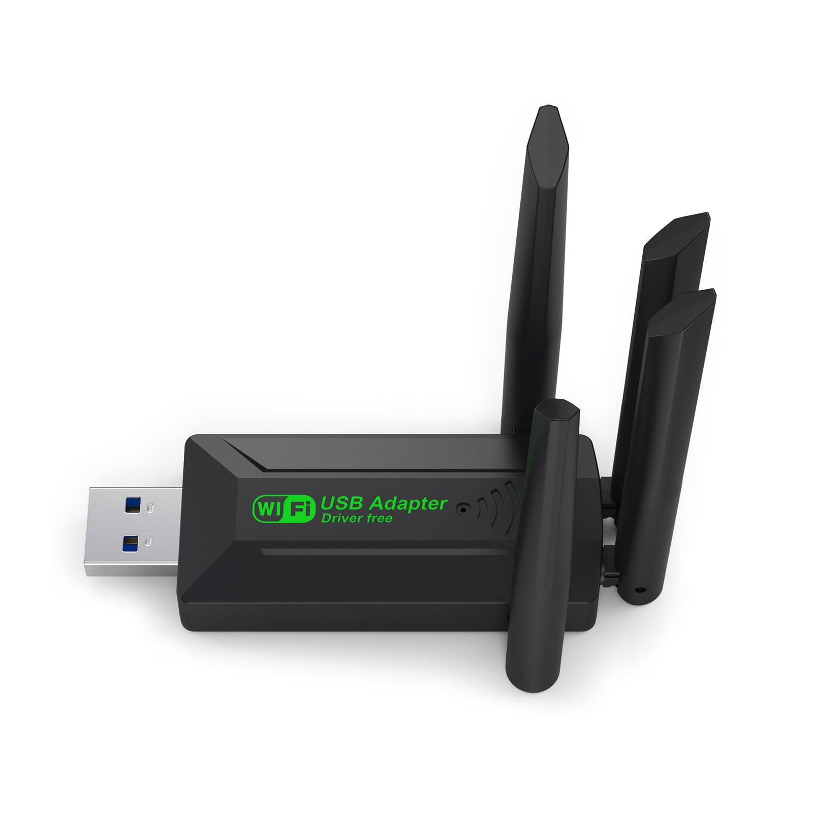 Double Band 1300Mbps USB Adapter with 4 Adjustment Antennas for Enhances WiFi Transmission Coverage Easy Installation USB WiFi Receiver