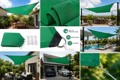 Image of Green Shade Net - 90% Sunblock | UV Stabilized & Heavy Duty | Protection Net for Terrace, Lawn, Balcony & Greenhouse (6 * 8 ft)