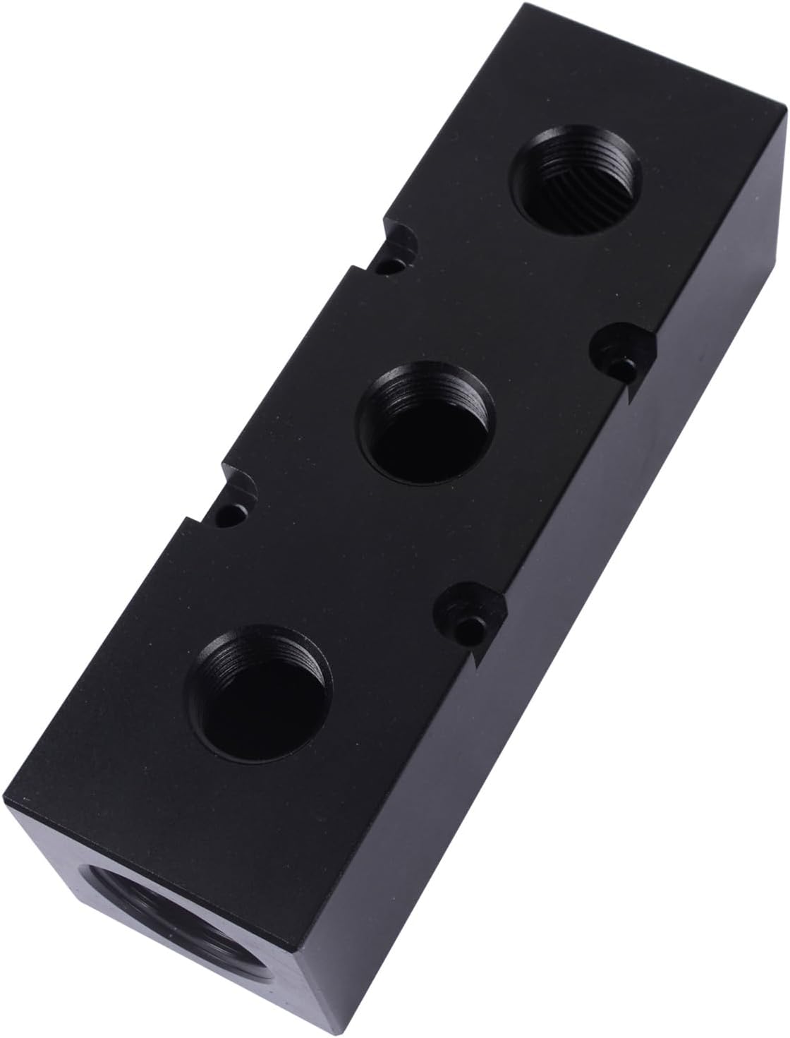 High Flow Air Manifold, Air Compressor Manifold, Air Hose Inline Manifold Block Splitter, Pneumatic Manifold Air Distribution Block, NPT 1 Inch Supply Port, NPT 1/2 Inch Output Port (6 Way 8 Port)