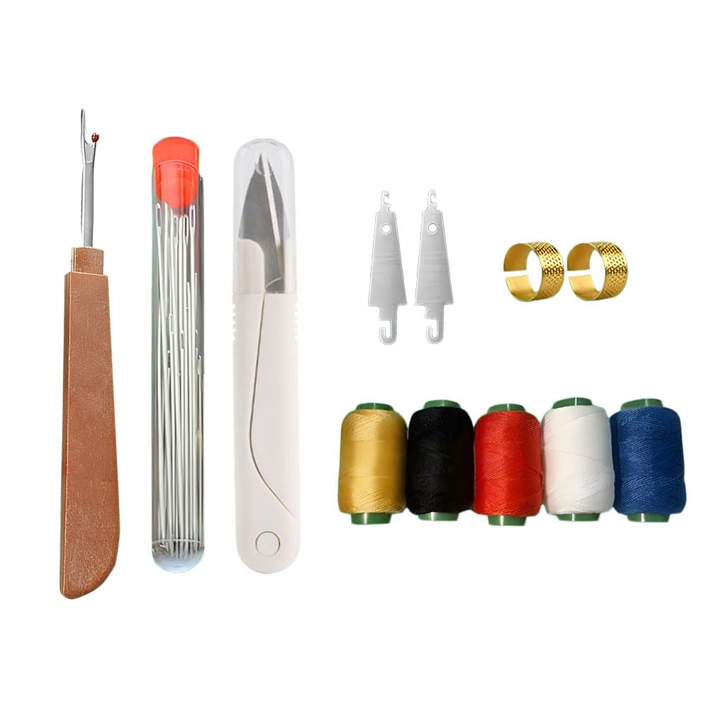 Snmygs Multicolor 37 Pcs Hand Sewing Needle Set, Complete Sewing Kit With Big Eye Needles, Small Scissors, Thread, Needle Threader, Thimble And Thread Ripper Tools For Sewing And Craft Projects