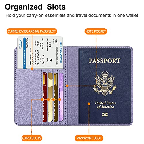 Image of FINTIE Passport Holder, Slim Travel Wallet RFID Blocking Card Case Cover Passport Cover Protector Essentials with Credit Card Slots for Women /Men | Slim