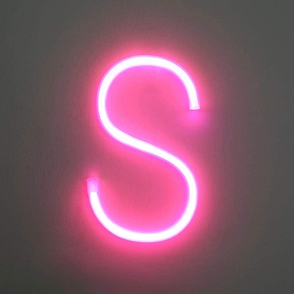 Buy LED Neon Letter Light,Light Up Letters Neon Signs,Pink Alphabet Neon Lights Wall Decor,USB