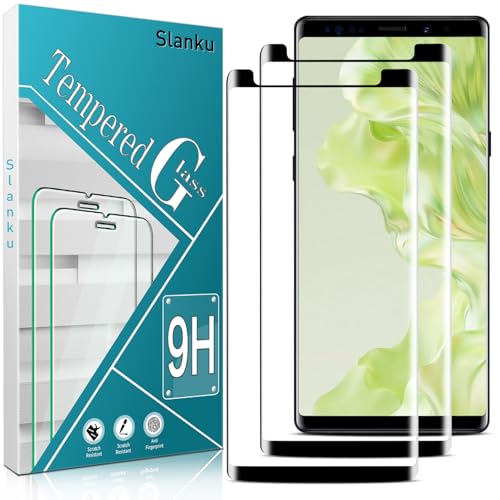 Slanku (2 Pack Screen Protector for Samsung Galaxy Note 8 3D Curved Tempered Glass Scratch Resistant Touch Sensitivity Case Friendly