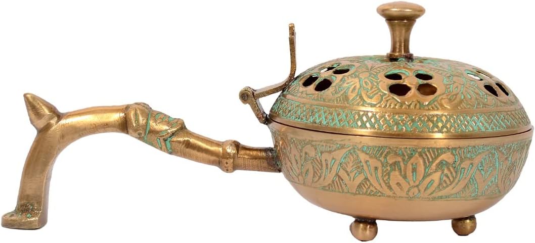 Hand Crafted Metal Lobandan Charcoal Incense Burner/Bakhoor Burner Ld-28 Standard Gold