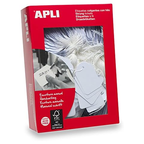 Apli 392 36 x 53 mm Value Strung Tickets - White (Pack of 500) Cover