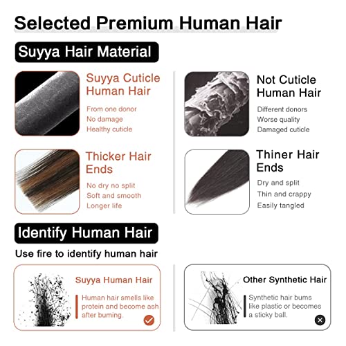Image of SUYYA Tape In Hair Extensions Human Hair 14 Inch #P1B /6 /T1B Black to Brown