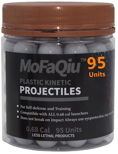 MoFaQiu Kinetic Projectiles - 68 Caliber Plastic Training Ball Pepper Ball Launcher Balls Training Compatible with 68 Weapons (95 Count)