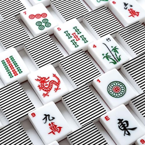Set de Mahjong Americano con 166 Fichas de Acrílico y Bolsa miniatura 4