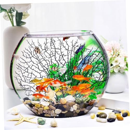 Bol de poisson en verre transparent avec support stable