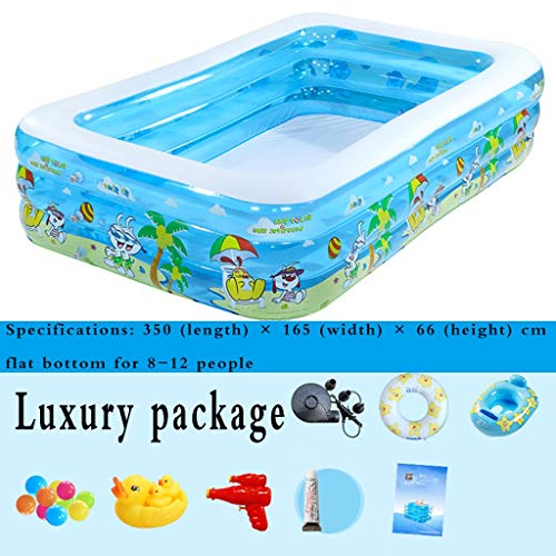 YHDD Inflatable swimming pool family super large marine ball pool thickened adult paddling pool 350 (length) × 165 (width) × 66 (height) cm (Size : A)