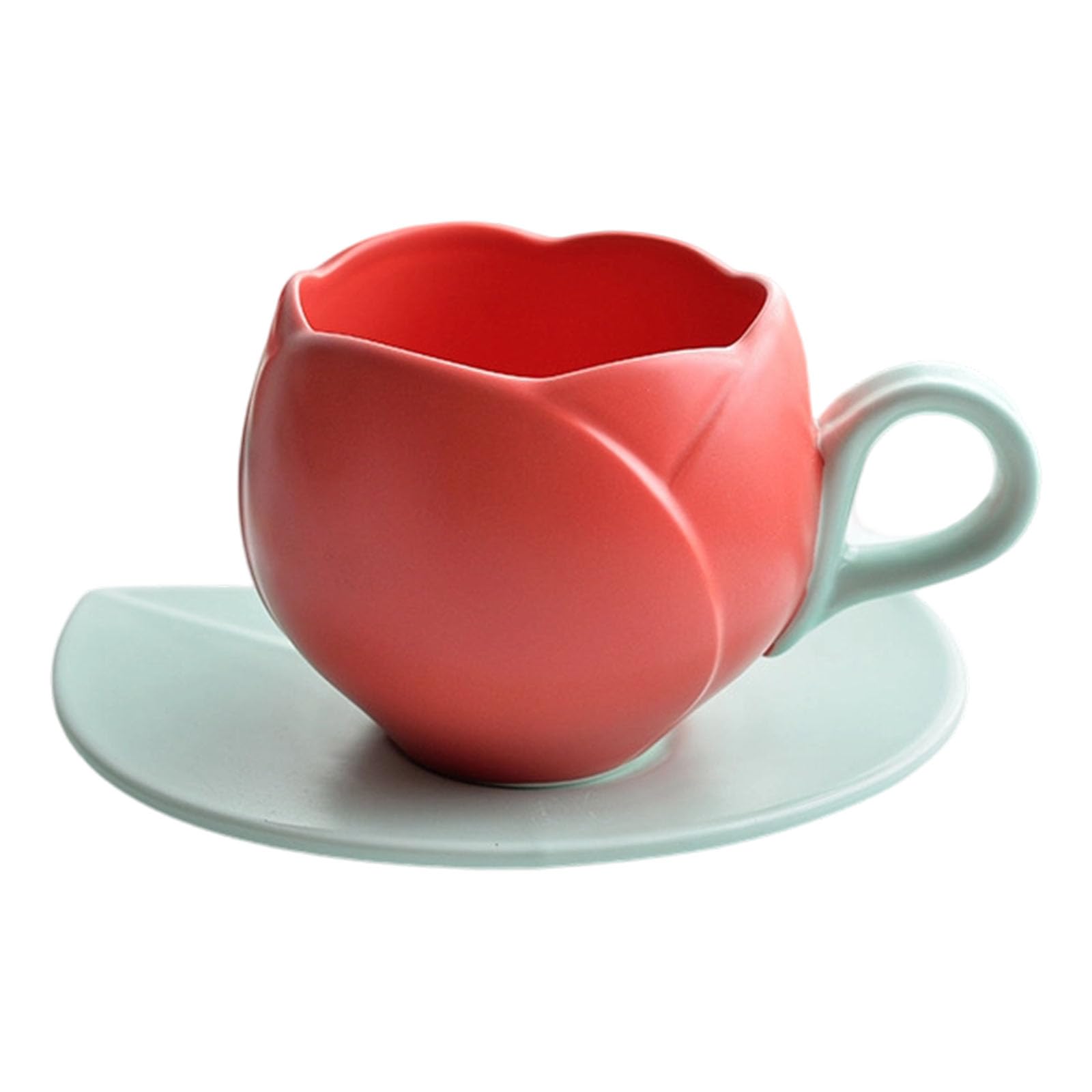 Generisch Colección de tazas y platillos de cerámica de estilo europeo, 300 ml de capacidad, materiales, ideal para fotografía, cafetería, tazas y platos de moda