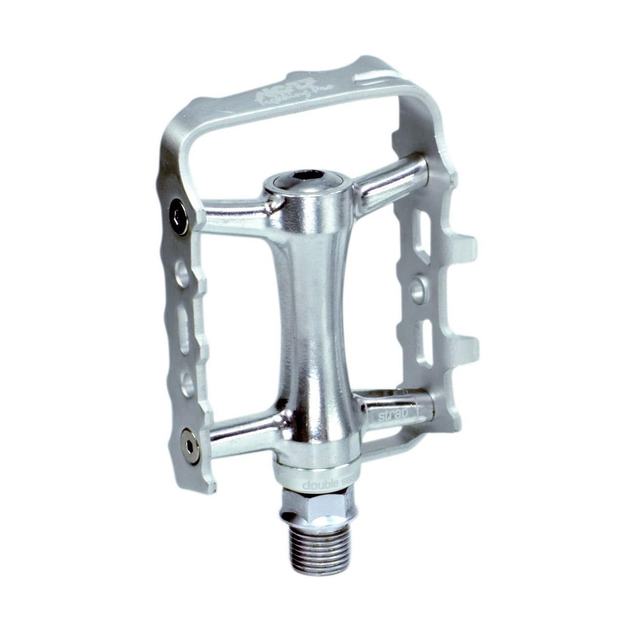 NC-17 Trekking Pro - Pedales de Aluminio para Bicicleta de montaña con reflectores, rodamientos y Eje de Cromo y molibdeno, 251 g por par, Pedal Trekking Pro, Plata