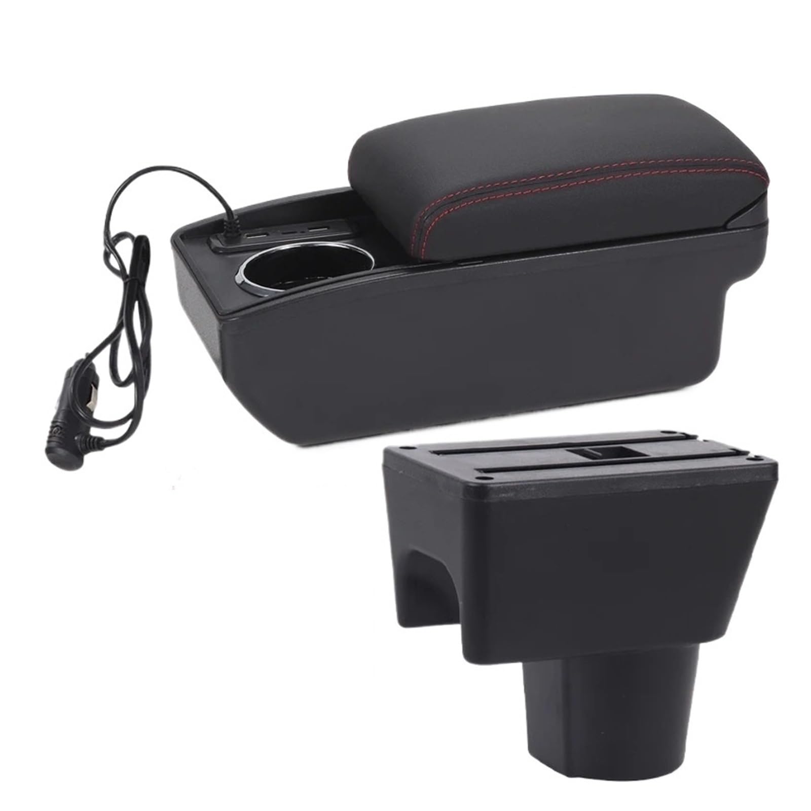 ECBUGAT For Duster 2012-2018 Car Armrest Dedicated Retrofit Interior Storage Box Accessories Car Armrest Box(A1 Fast charging)