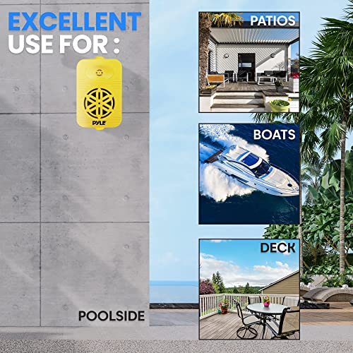 Image of PyleUsa Indoor Outdoor Speakers Pair-500 Watt Dual Waterproof 5.25 inch 2-Way Full Range Speaker System w / 1 /2 inchHigh Compliance Polymer Tweeter in-Home,Boat, Marine,Deck,Patio,Poolside (Yellow) - PDWR55YL