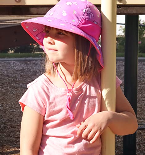Image of icolor Kids Sun Hat UPF50+ Sun Protection Bucket Hat Toddler Summer Beach Play Hats with Neck Flap for Girl Boy Ages 3~10