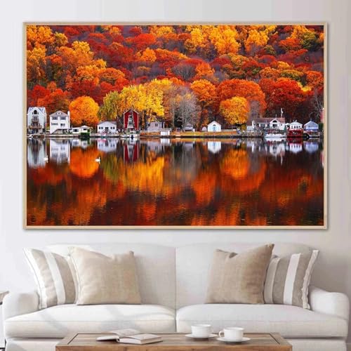 Impression sur toile arbre à feuilles rouges moderne de qualité supérieure
