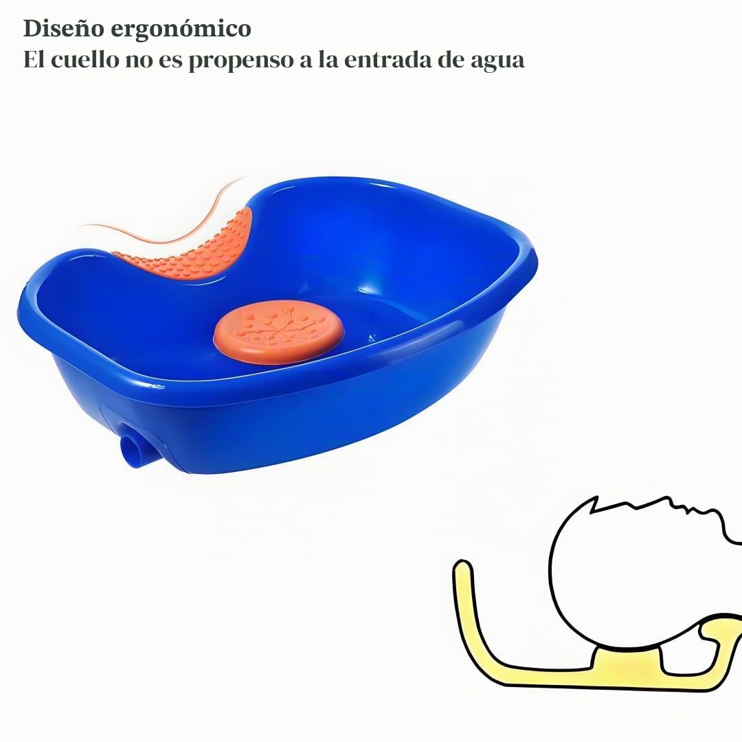 Lavacabezas portátil hinchable, facilita el lavado del cabello, bandeja para lavar el pelo en el lavabo, ideal para quien está inmovilizado en la cama.