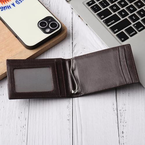 Succor Genuine Leather Money Clip Wallet For Men - Mens Wallets slim Front Pocket RFID Blocking Card Holder Minimalist Mini Bifold, Ultra Strong Stitching, Gift Box, Brown3