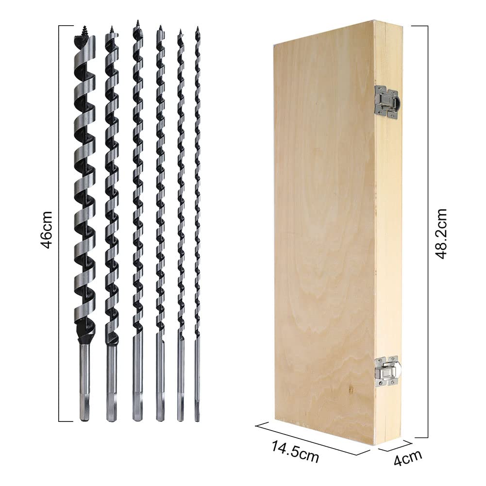 Wiertła kręte, wiertła do metalu, bardzo długie drewno, 6 szt. Wiertła ślimakowe 460 mm wiertła stolarskie do drewna
