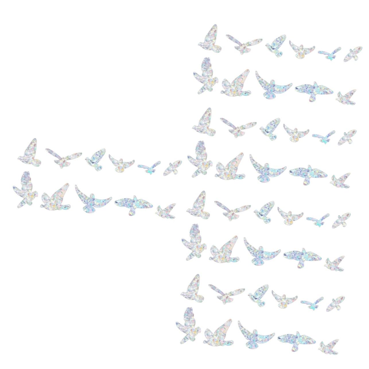 Film de verre autocollant fenetre oiseaux vinyle decoration stickers PVC blanche lot 5
