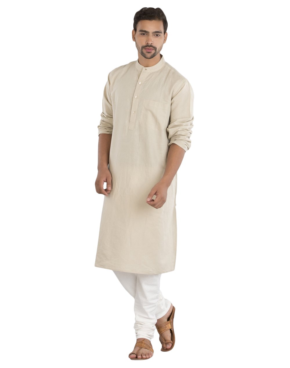 Fabindia Men's Linen Cotton long Kurta/36