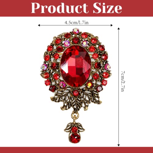 Image of Vintage Teardrop Rhinestone Brooch Crystal Diamond Wedding Brooches and Pins Flower Badge Boutonniere Corsage for Women