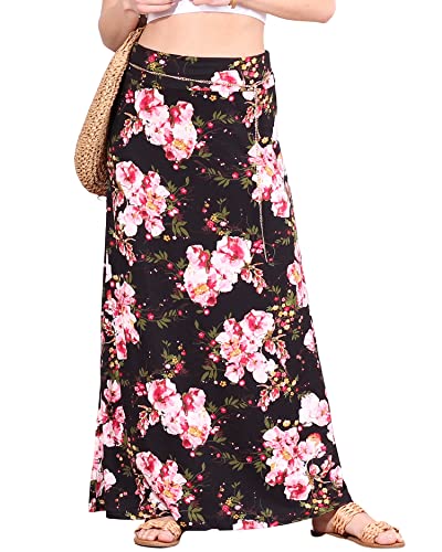 Image of Popana Long Maxi Skirt for Women, Flowy Long Skirts for Women | High Waisted Soft Trendy Rayon, Sundress Convertible Skirt, Long Length Bodycon Maxi Skirt, Petite and Plus Size