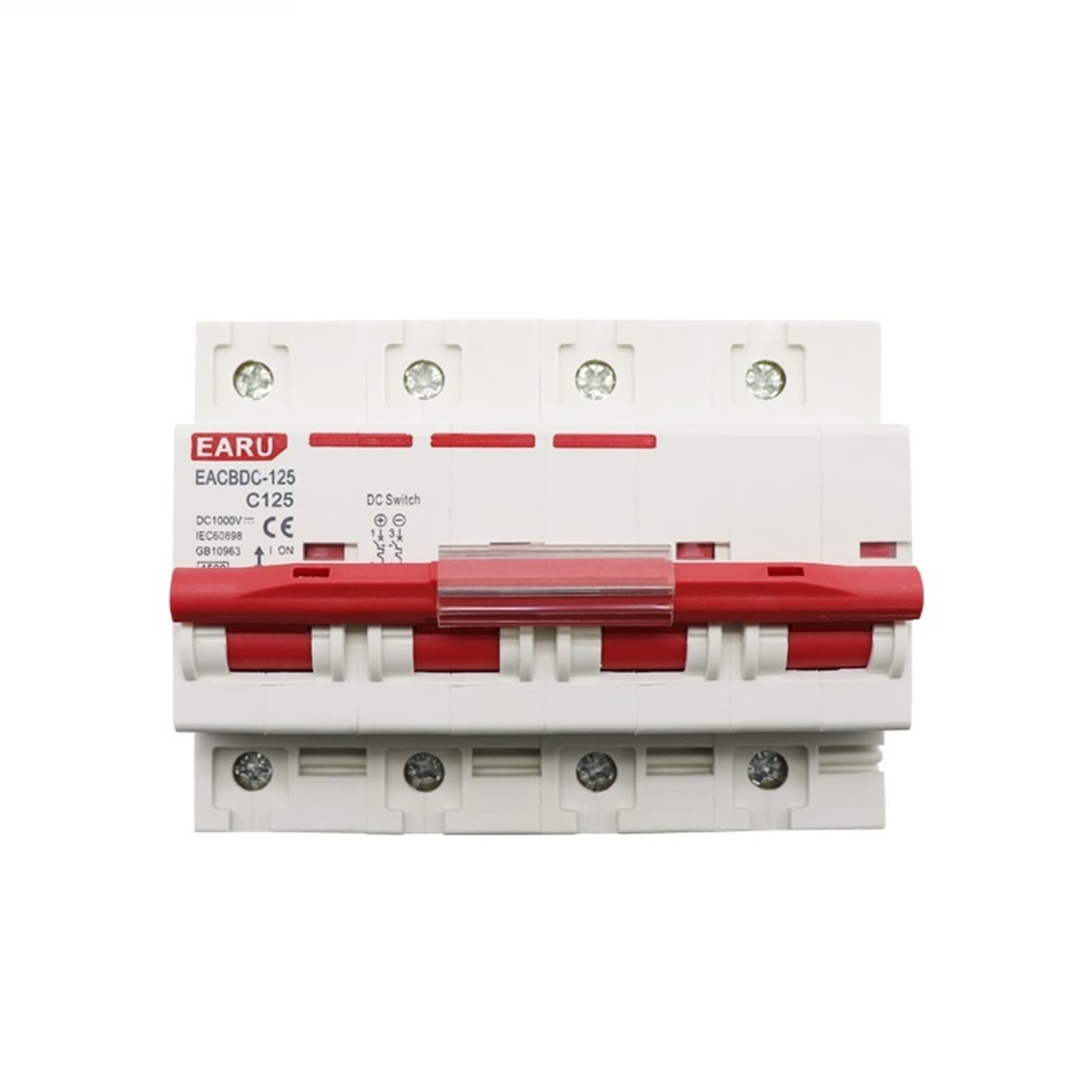 VSPPJYFG 10pc DC 1000V 4P Solar Mini Circuit Breaker Overload Protection Switch 80A 100A 125A 4P DC1000V MCB for Photovoltaic PV System(25v)