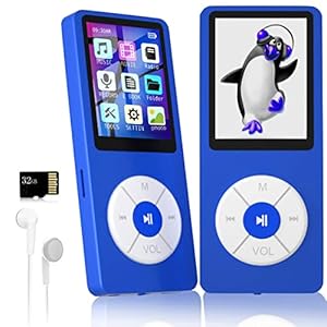 MP3 Player with 32GB TF Card,Built-in HD Speaker,Portable HiFi Music Player with Video/Voice Recorder/FM Radio/Photo Viewer/E-Book Player for Kids