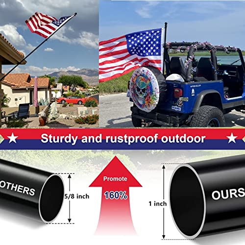 Barcetine American Flag Poles For Outside House - 6Ft Tangle Free Flag Pole For House With Holder Bracket,Residential Flagpole Kit For Outdoor Porch Garage Boat Truck - Black #TOP2