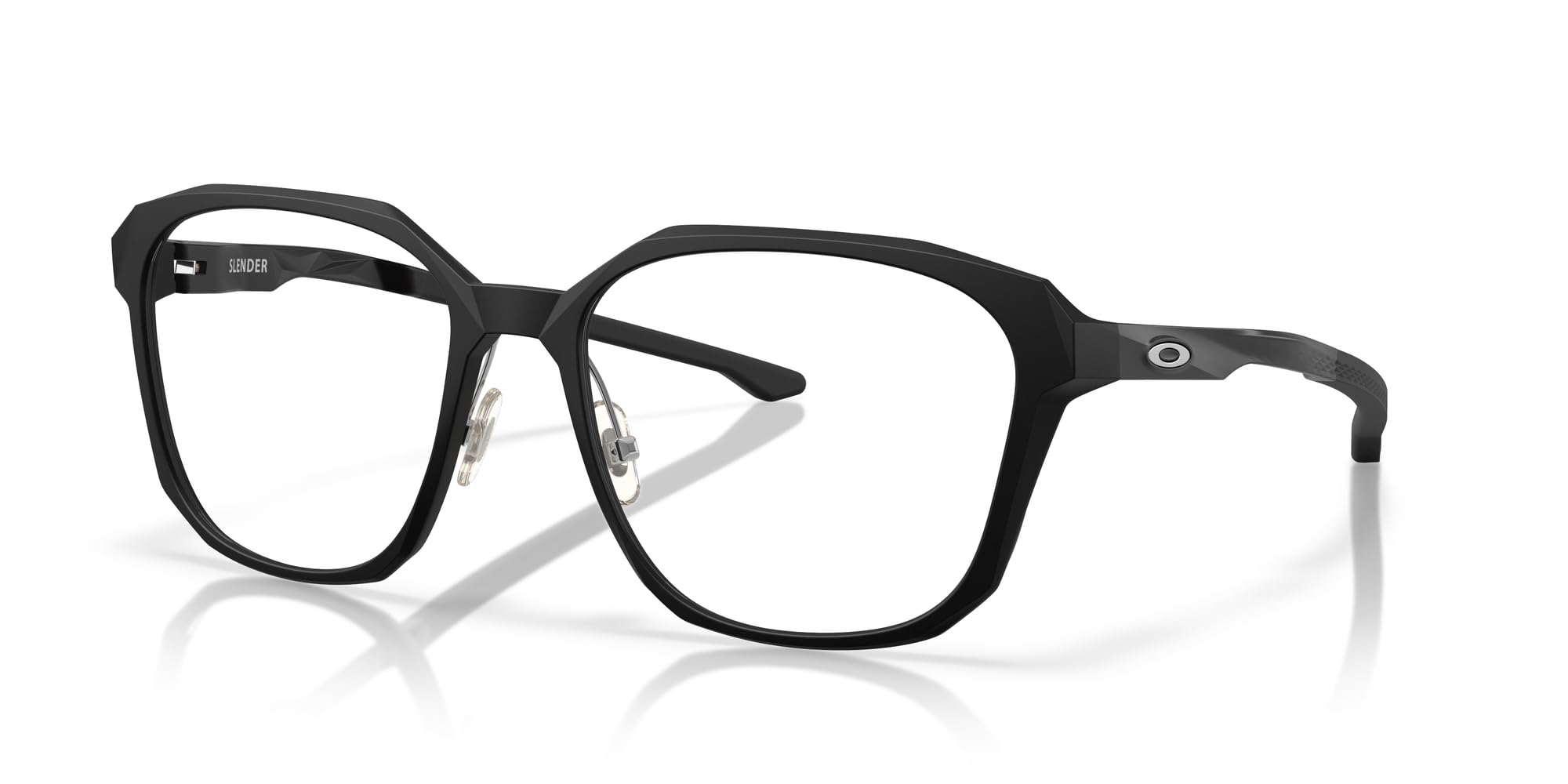 Oakley Men's OX8193 Slender Square Prescription Eyewear Frames, Satin Black/Demo Lens, 57 mm