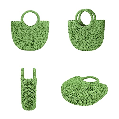 Image of Womens Straw Beach Bag Woven Crossbody Shoulder Bags Top Handle Satchel Handbag Purse for Summer