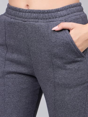Image of 98 Degree North Women Flared Fleece Track Pants-GL1315-ALMOND
