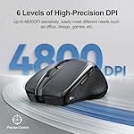 TECKNET Wireless Mouse (BT5.0/3.0 & 2.4G) Rechargeable 4800 DPI Silent USB A & Bluetooth Mouse 6 Buttons, Wide Compatibility - Grey - Image 5