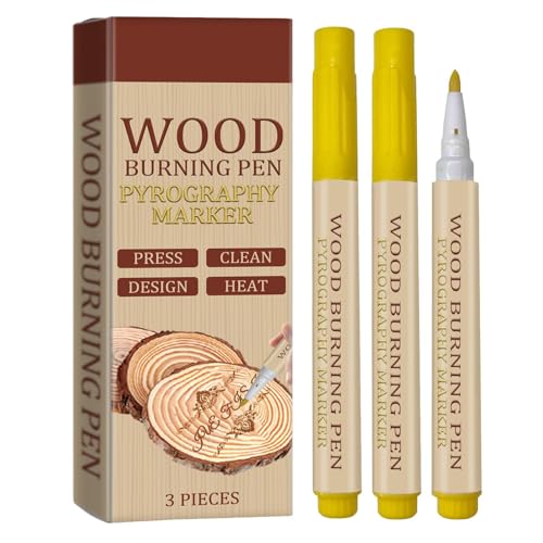 Wood Scorch , Rotuladores De Pirograbado Con Marcador De Madera Quemada De 3 Piezas, Lápiz De Dibujo De Pintura De Madera, Kit De Bricolaje Quemador De Leña Químico Para Proyectos Pintura De Madera