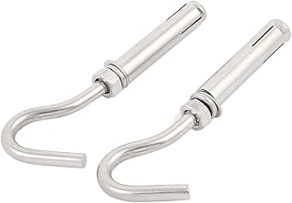 Aexit M6 304 Transmission Stainless Steel Open Cup Hook Expansion Screw Bolt 90mm Long 2pcs