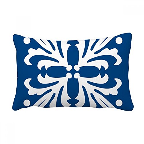 Coussin fleur talavera bleu décor canapé maison 16x24 pouces
