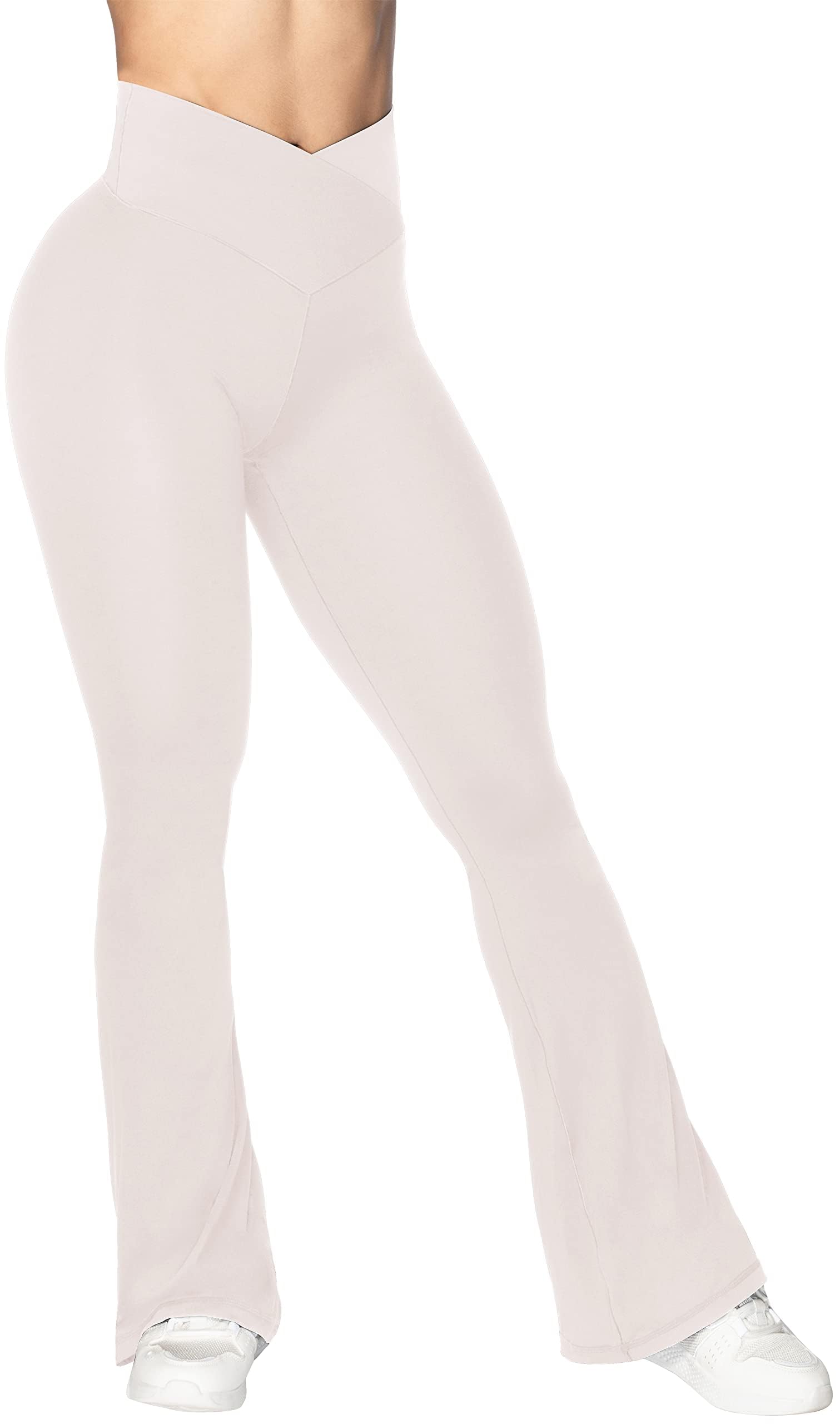 Sunzel Flare Leggings for Women, Crossover Yoga Pants with Tummy Control