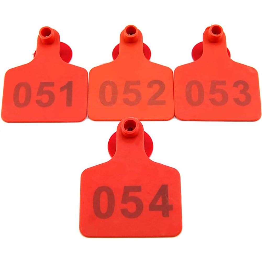 Kolczyki identyfikacyjne dla zwierząt, zawieszki do uszu bydła, 001-100/-/901-1000 numerowane plastikowe zawieszki do uszu dla zwierząt gospodarskich 7,5 cm x 6 cm karty identyfikacyjne