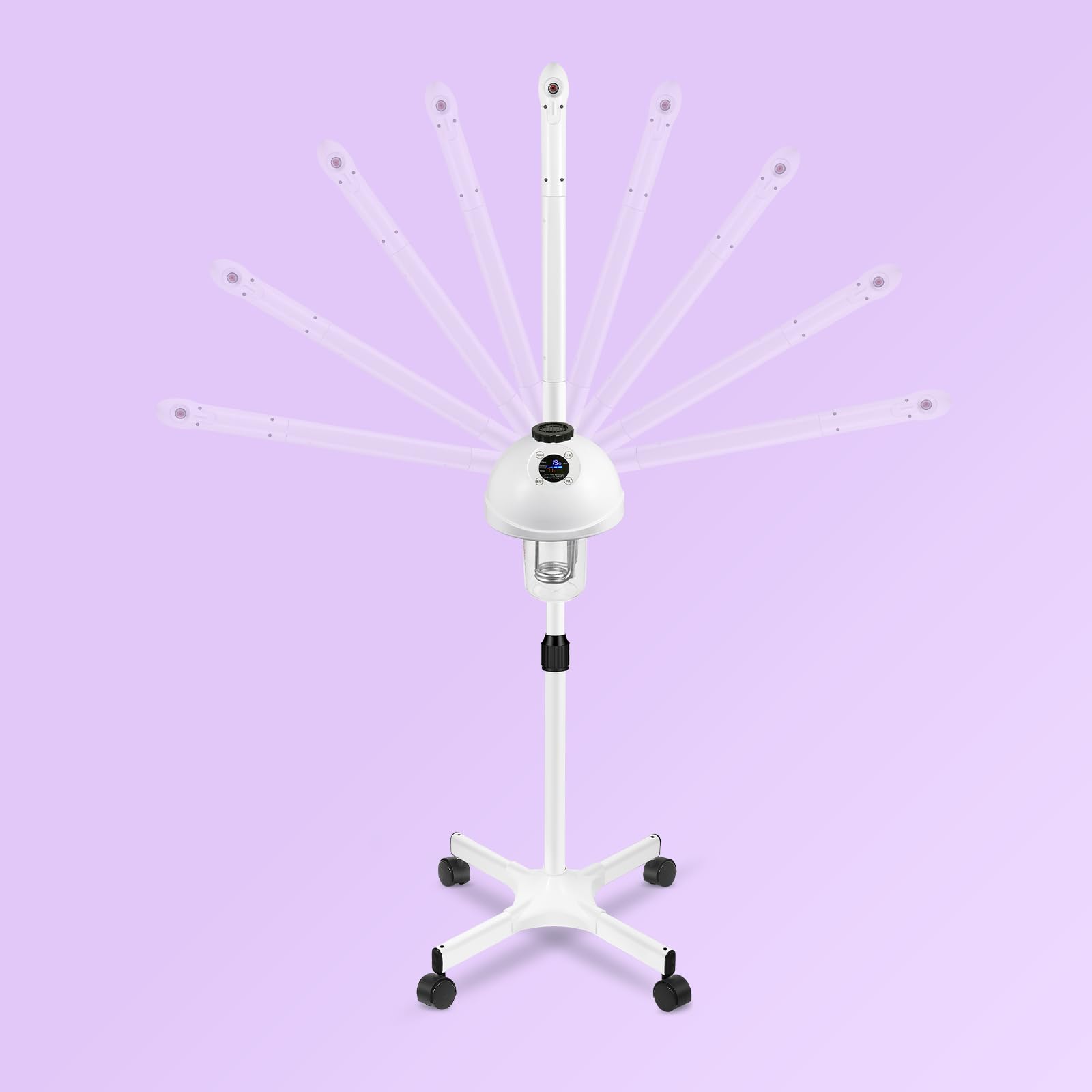 Professioneller Gesichtsdampfer, Vaporizador Gesichtsbehandlung mit Dampf einstellbar & Timer, beweglicher Arm, Vorheizen Ästhetiker Dampfgarer, Home Beauty Salon SPA