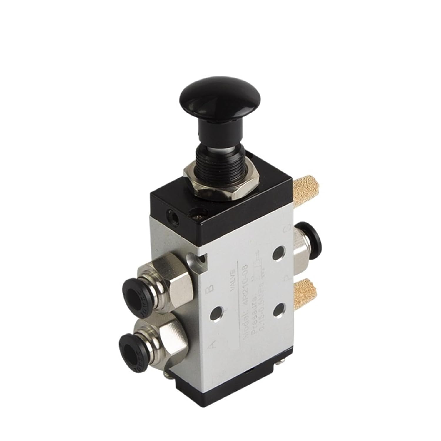4R210-08 3R210-08 (1 PCS) Pull The Valve Mechanical Valve Pneumatic Switch Two Three-Way 5 Pass Control Cylinder Valve(3R210-08,10mm Fittings)