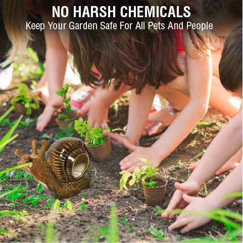 Pestless Snail & Slug Trap Garden Decoration - Decorative Brown Porcelain Pest Controller - Organic Deterrent System For Snails, Slugs - Home Decor & Accessories For Vegetable, Herb, Flower Gardens #TOP5