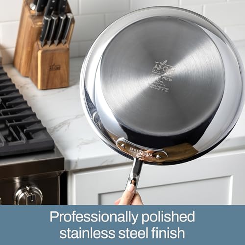 All-Clad D3 3-Ply Stainless Steel Fry Pan Set 2 Piece, 10, 12 Inch, Induction Oven Broiler Safe 600F, Kitchen Cooking Set, Skillets, Durable Frying Pans, Professional Pots and Pans Set Cookware Silver