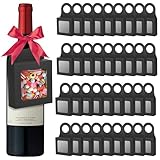 SAYAYA 36 Pcs Kraft Paper Wine Bottle Box with Window Empty Wine Bottles for Decoration Hanging Foldable Gift Wine Boxes Holds Truffles Clear Treat Boxes Chocolate Covered Strawberries Boxes, Black
