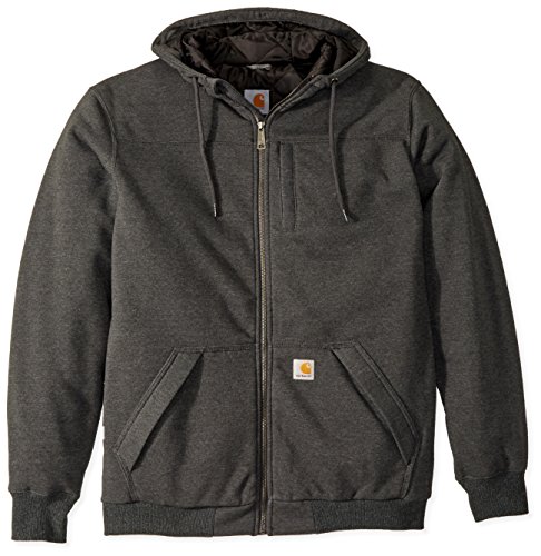 Carhartt Men's Big & Tall RD Rockland Sherpa Lined Hooded Sweatshirt, Carbon Heather, 2X-Large/Tall