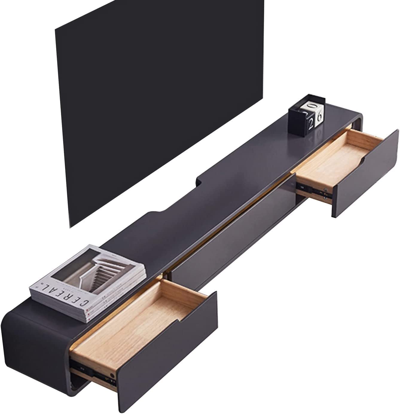 Mobile TV a Parete, Console per Mobile TV a Parete, Supporto TV Galleggiante, Scaffale Multimediale Fissato al Muro, Scaffali Multimediali/120 Cm/B