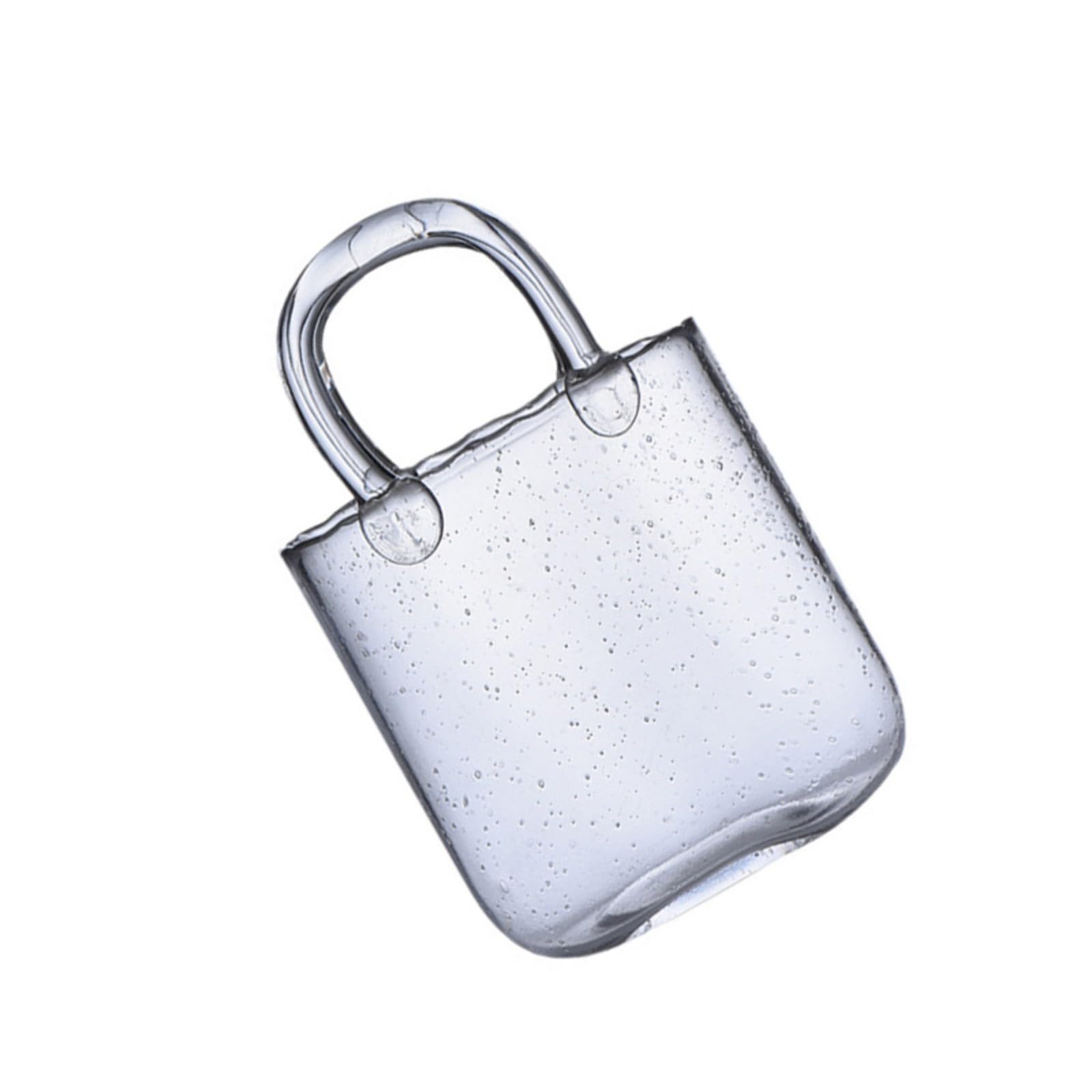 ZEPFJHE 550ML Purse Shape Glass Cup Creative Handbag Cocktail Glasses Perfect for Home Parties and Cafes Fruit Juices Tea Coffee Elegant Handbag Design Cup