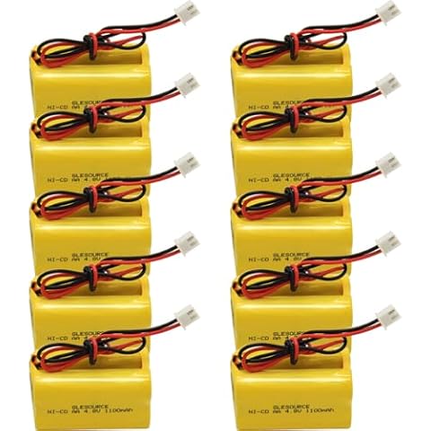 GLESOURCE(10 Pack) 4.8v 1100mAh Compatible for MAG93NC487 BL93NC487 Lithonia ELB B006 Lithonia ELBB006 ELBCS06 ELB-CS06 Emergency/Exit Light Sign Cover