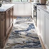2x10 Runner Rug for Hallways Kitchen Modern Abstract Washable Rug Soft Non Slip Carpet for Laundry Entryway Bedroom Bathroom