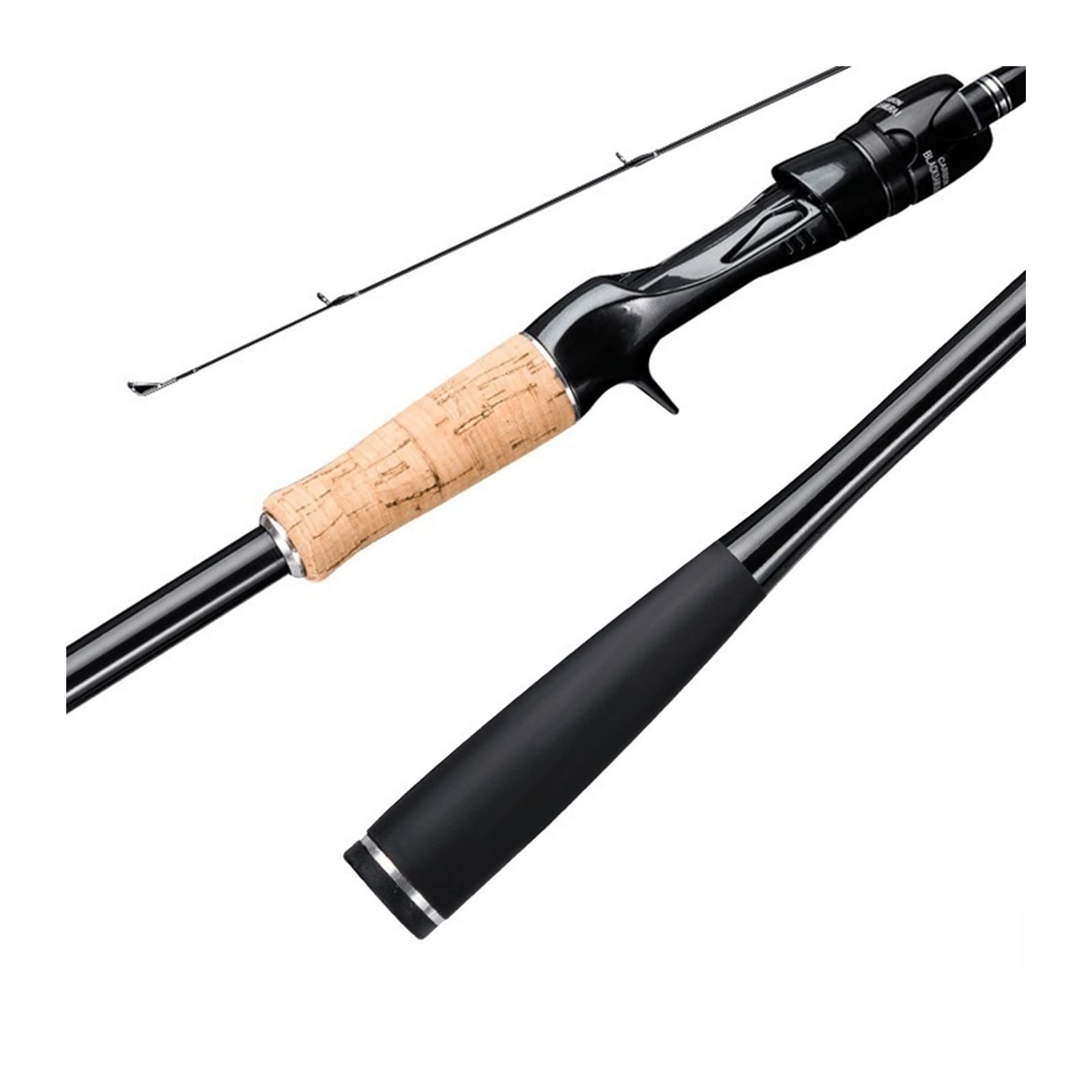FIONEL Portable Fishing Rods Carbon Fishing Rod 1.8m Lure Travel Rod Baitcasting M Power Lure Wt.4-18g Casting Spinning Fishing Rod Telescopic Fishing Pole (Color : Black Casting Rod, Size : 1.8m)